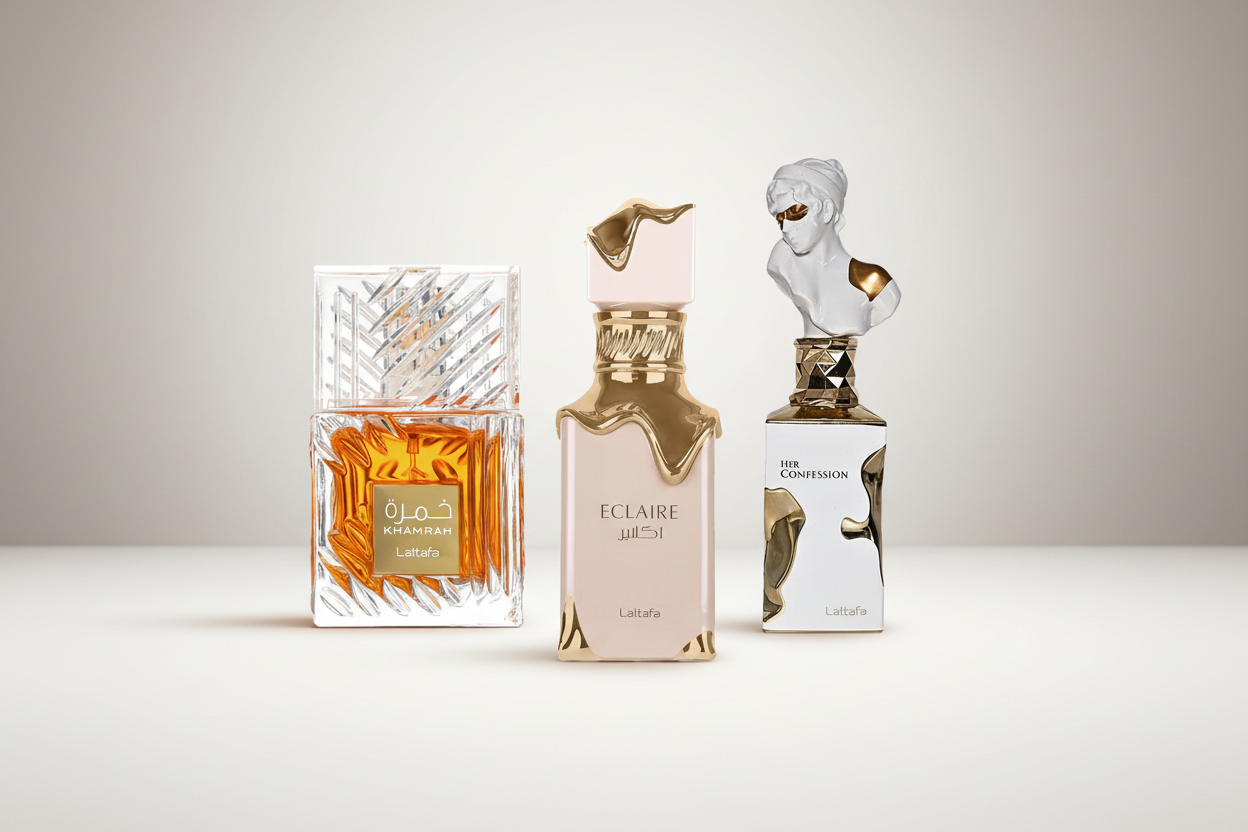 Lattafa Khamrah, Eclaire und Her Confession - neutraler Hintergrund